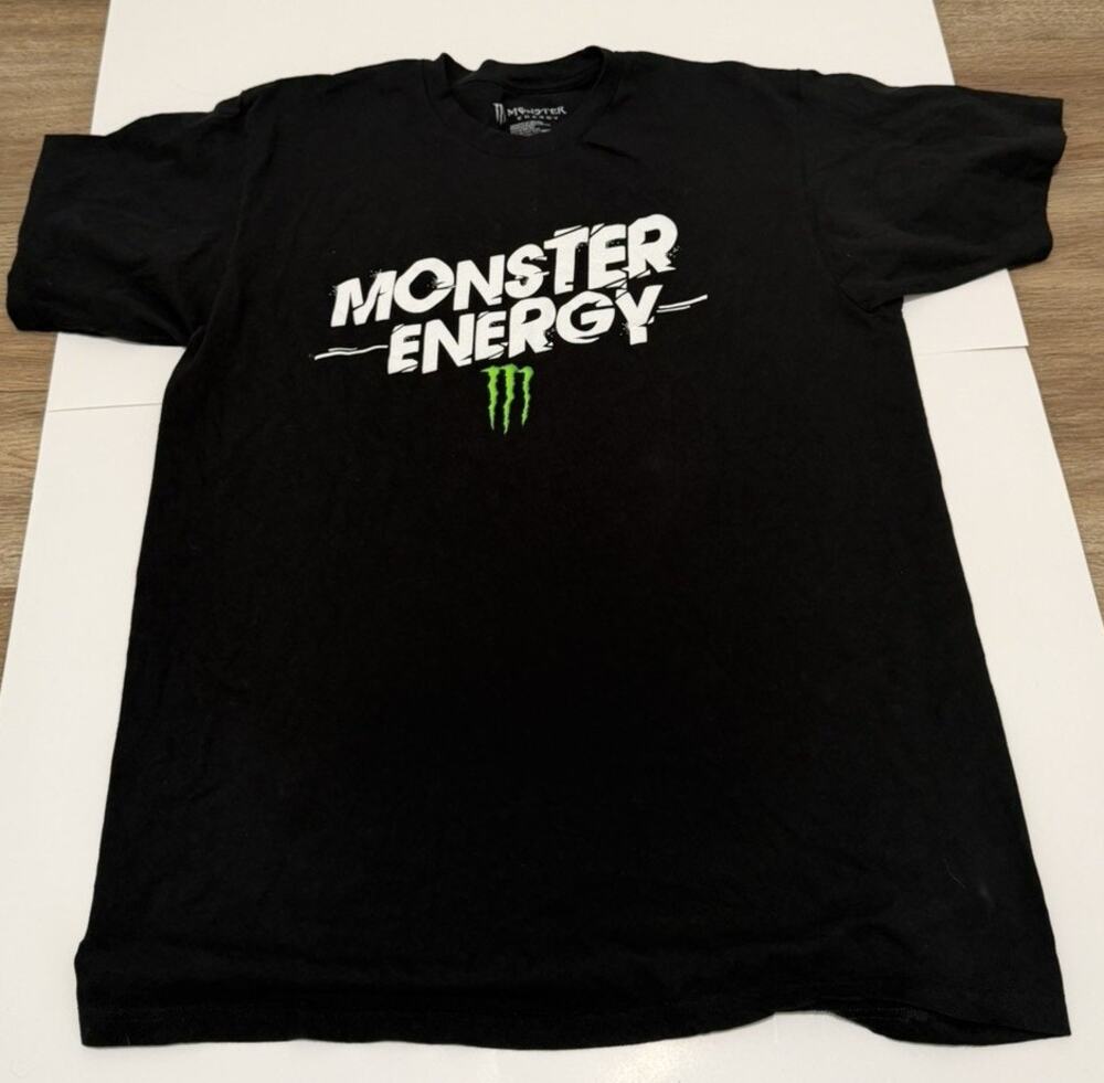 Mens Size Large Monster Energy Shirt Black Short Sleeve Graphic Tee